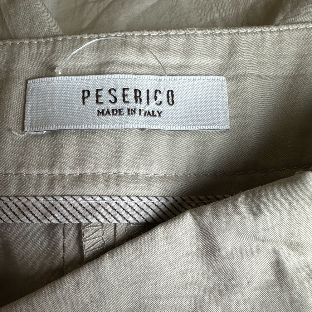 Peserico Women's Classic Pleated Light Tan Cotton Blend Midi Skirt Size 10 - Picture 4 of 6